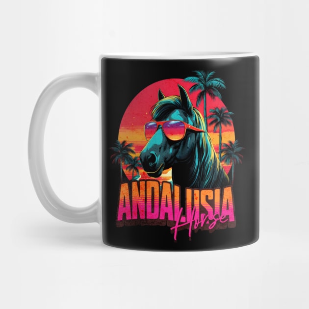 Retro Wave Andalusia Horse Miami by Miami Neon Designs